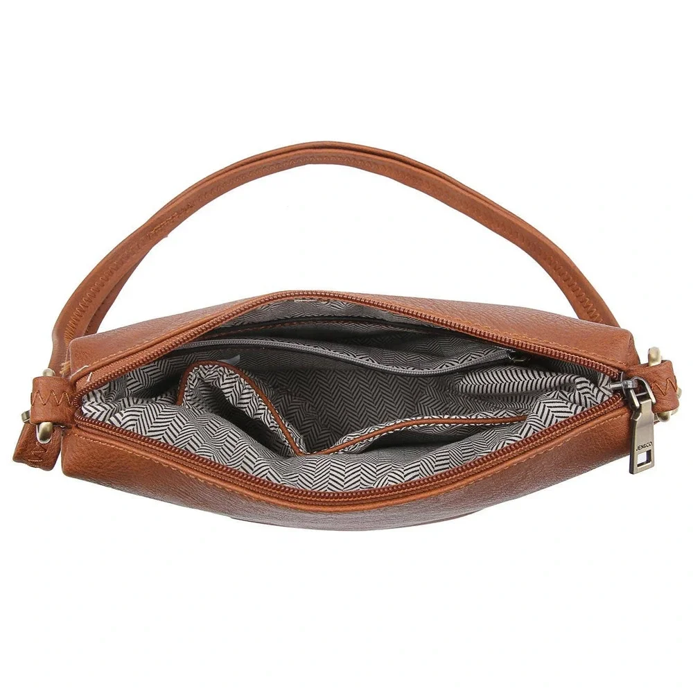 Dylan Cow Print Crossbody Bag with Tassel Zipper Details
